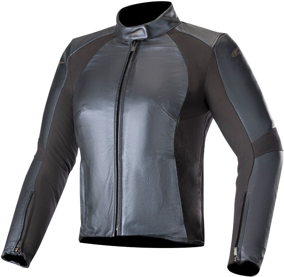 Alpinestars Vika v2 Kvinders motorcykel læderjakke blå/sort 40 Figur 1