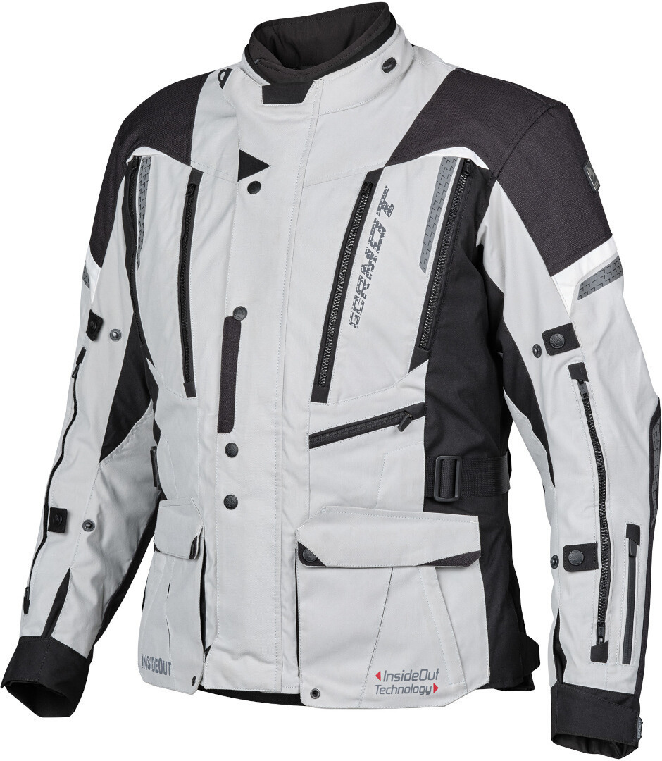 Germot InsideOut Motorrad Textiljacke hellgrau/schwarz 3XL Abbildung 1