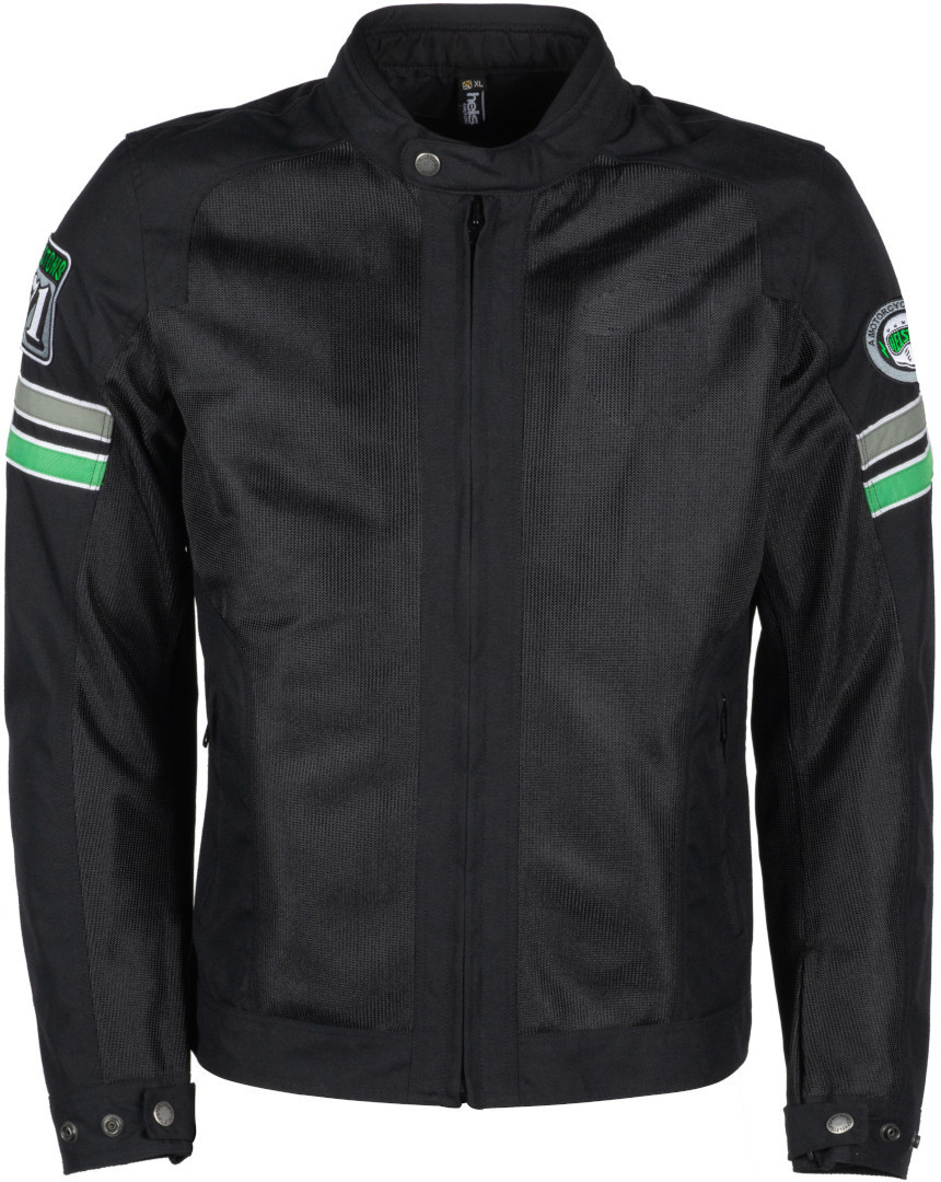 Helstons Elron Mesh Motorcycle Textile Jacket black/grey/green 3XL Figure 1