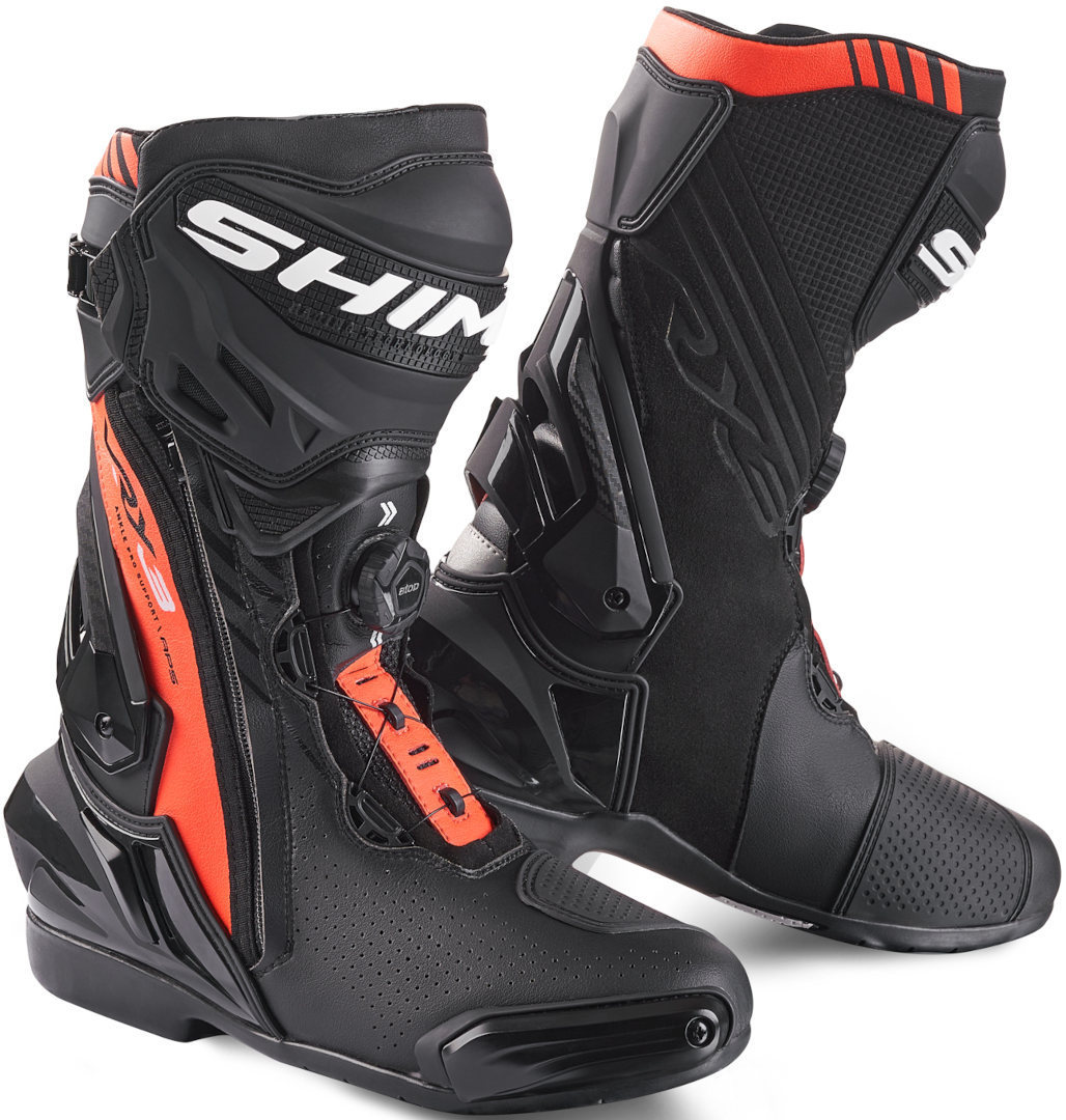 SHIMA VRX-3 perforated Motorcycle Boots black/red/white 48 Figure 1