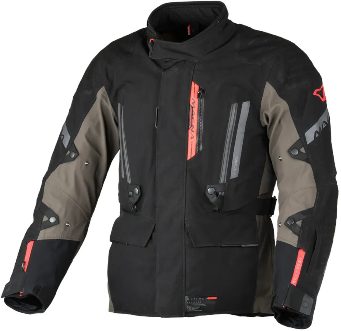 Macna Ultimax 2.0 Veste textile de moto imperméable Noir/Gris/Rouge 4XL Figure 1
