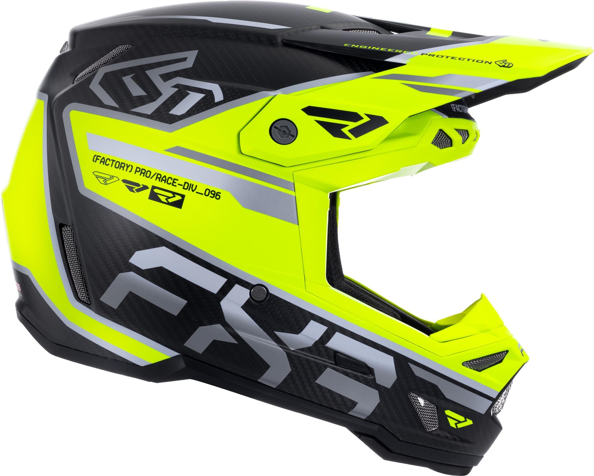 Side view of FXR 6D ATR-3Y Carbon 2026 Youth Motocross Helmet