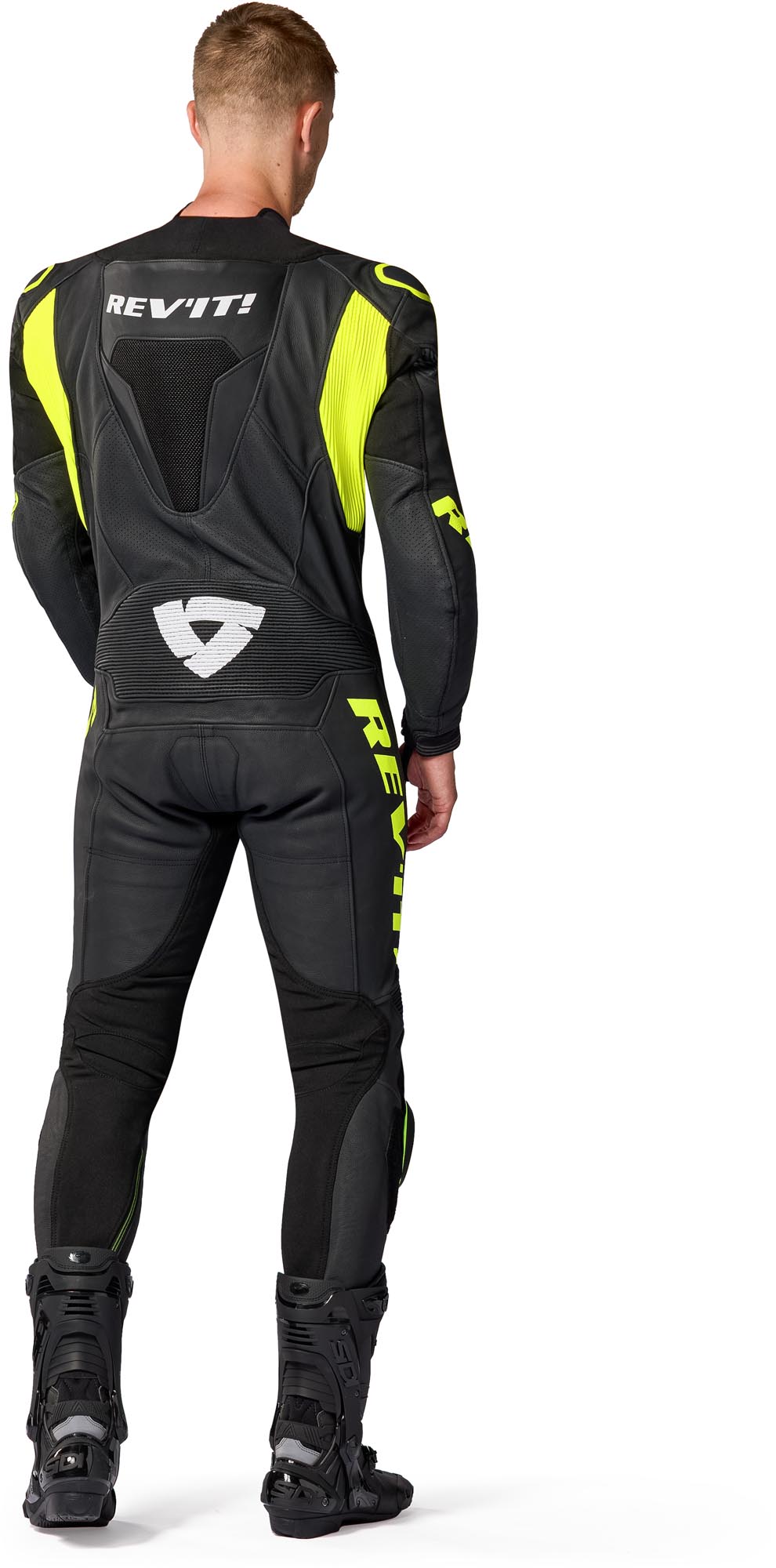 Side view of Revit Argon 3 perforated One Piece Motorcycle Leather Suit