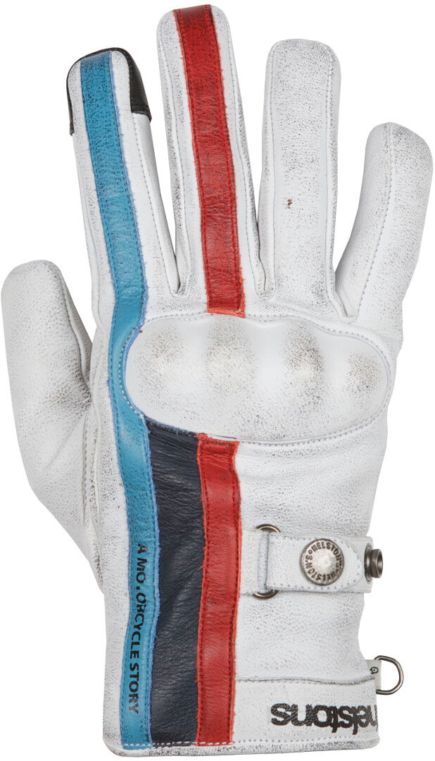 Helstons Burton Motorcycle Gloves white/blue/red 13 Figure 1