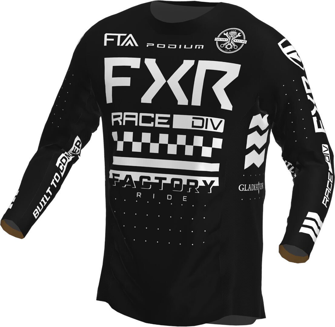 FXR Podium Gladiator 2023 Motocross trøje til unge Sort/hvid XL Figur 1