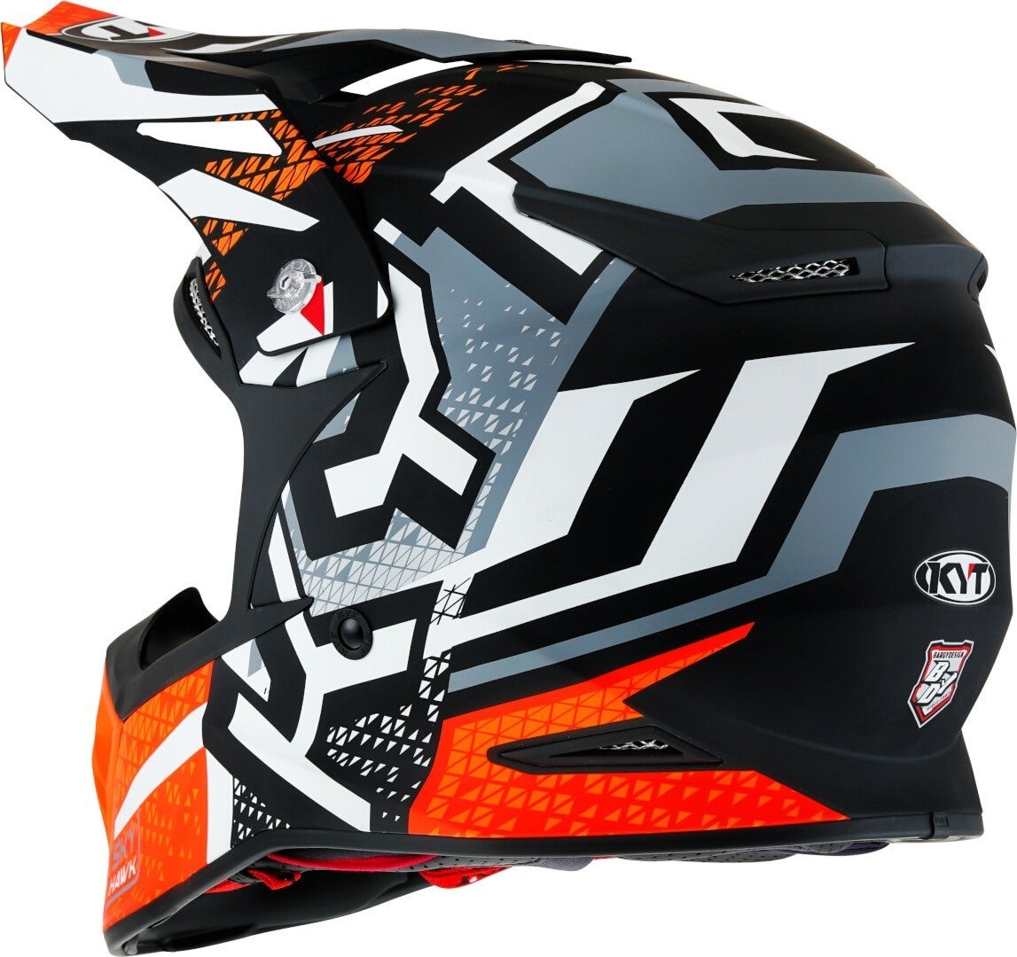 KYT Skyhawk Hyperflow Motokrosová přilba šedá matná/oranžová XXL (63) Obrázek 4
