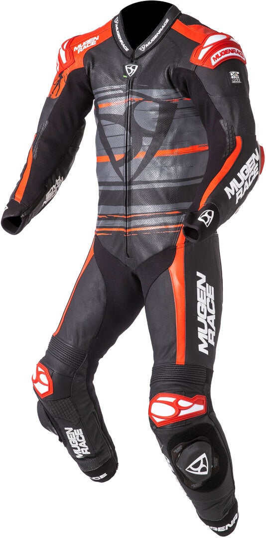 MUGENRACE RC-Max Uno perforated One Piece Motorcycle Leather Suit black/red 60 Figure 1