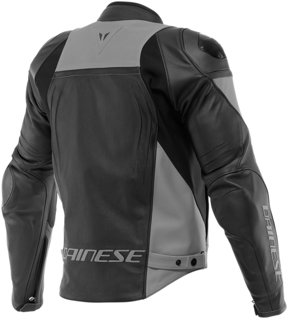 Dainese Racing 4 Perforierte Motorrad Lederjacke schwarz/grau 52 Abbildung 9