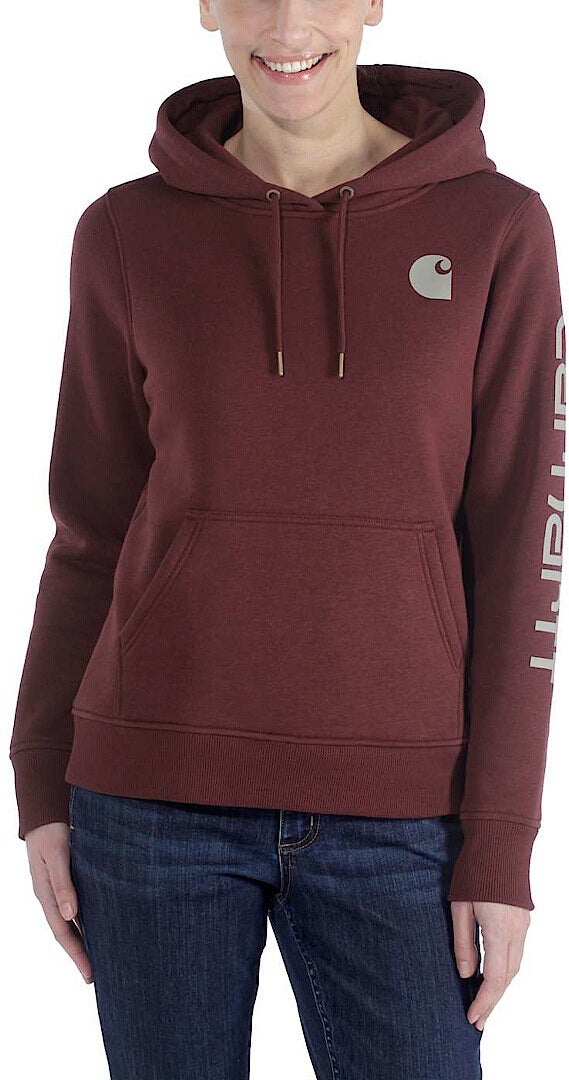 Carhartt Clarksburg Logo Hettegenser for damer Mørkerød M Figur 4