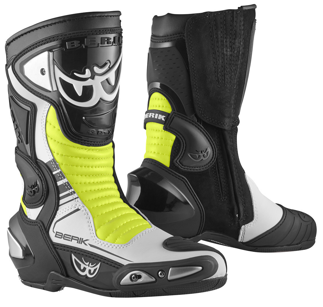 Berik Race-X EVO Motorcycle Boots black/white/yellow 43 Figure 1