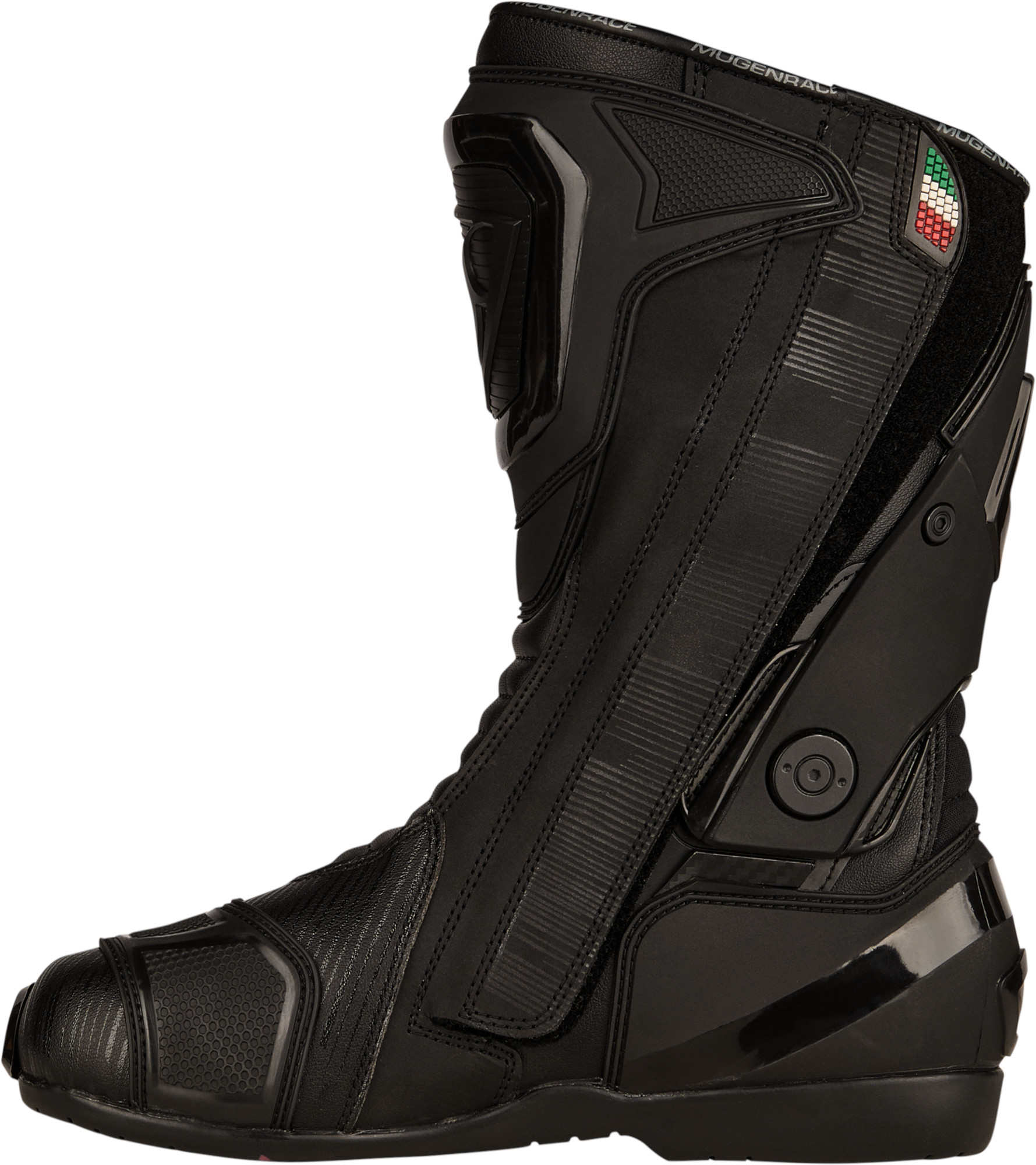 Side view of MUGENRACE Sphantom Plus perforated Motorcycle Boots