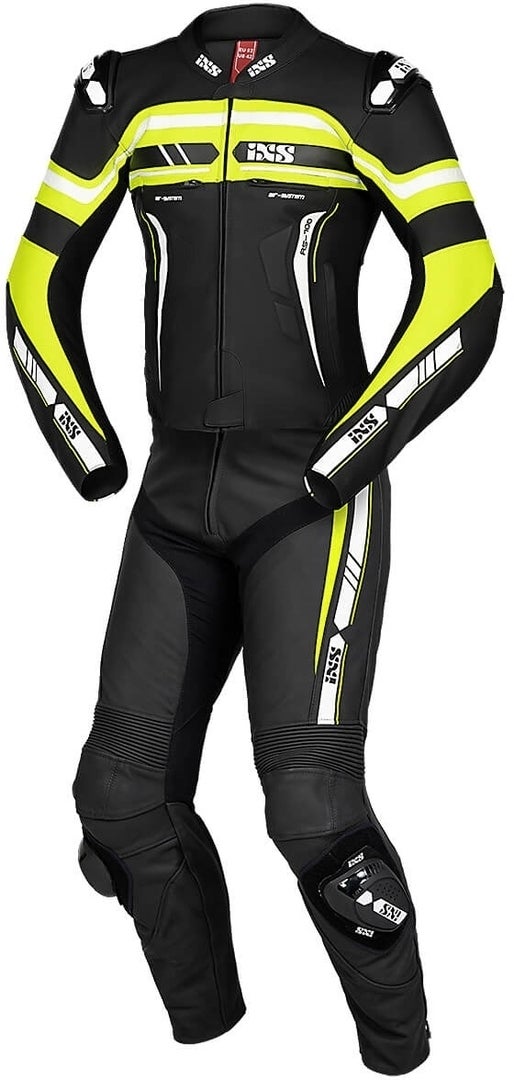 IXS Sport RS-700 2.0 Two Piece Motorcycle Leather Suit black/yellow/white 60 Figure 1