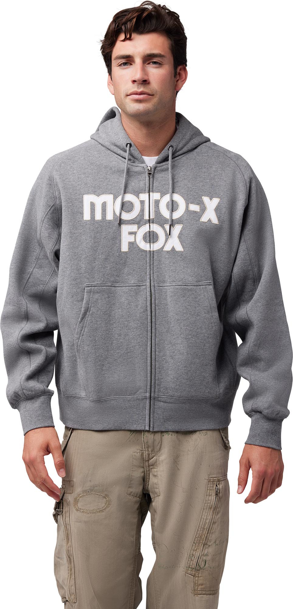 FOX Moto-X Oversized Zip-hættetrøje grå L Figur 3