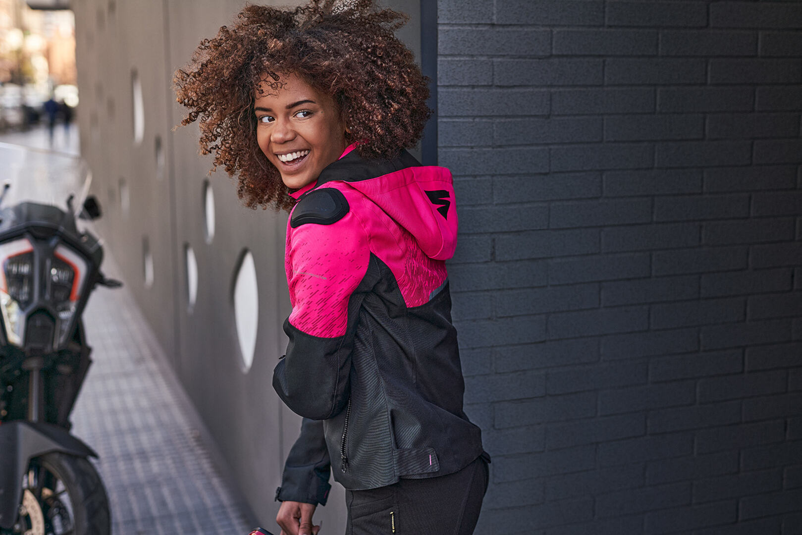 SHIMA Drift Ladies Motorcycle Textile Jacket black/hotpink M Figure 6