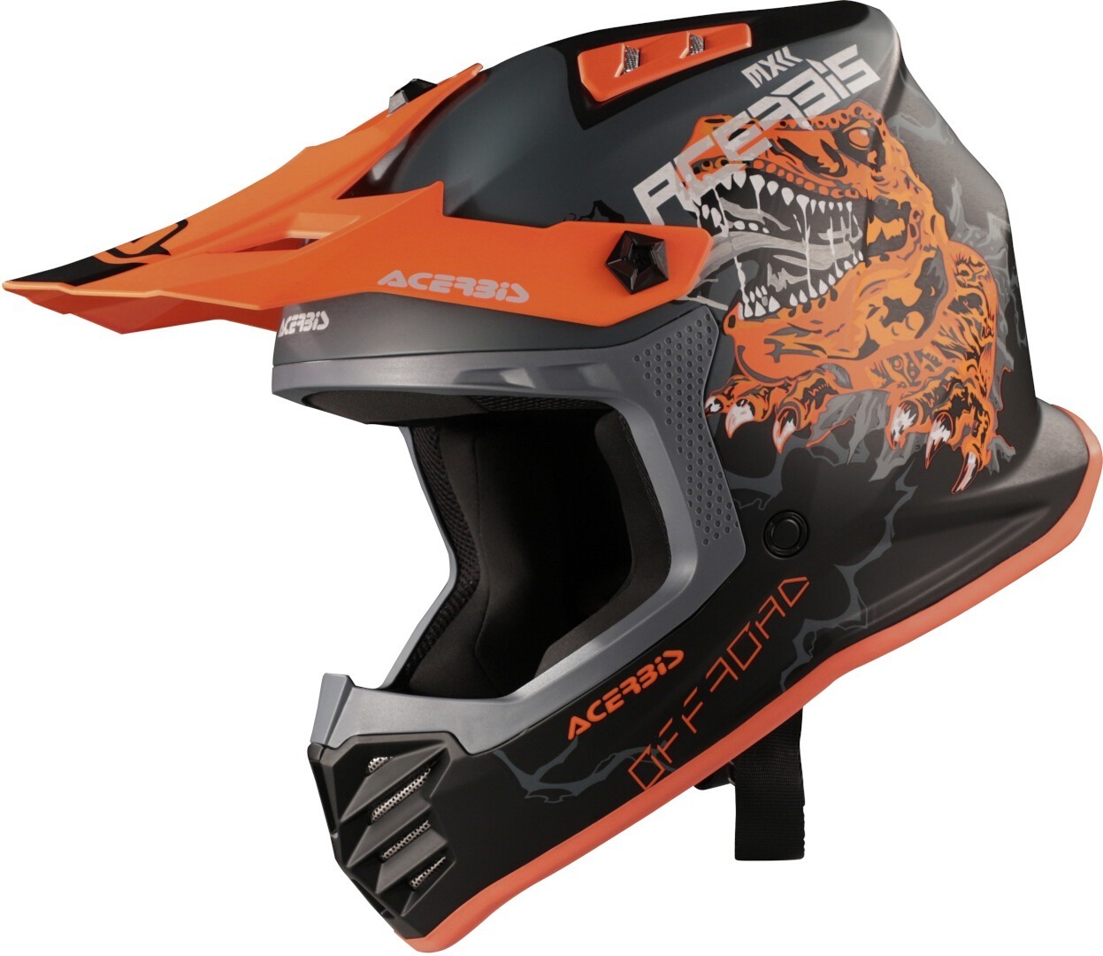 Acerbis Profile Rex Kids Cască de motocross Negru mat/portocaliu Y/XL (53/54) Figura 1