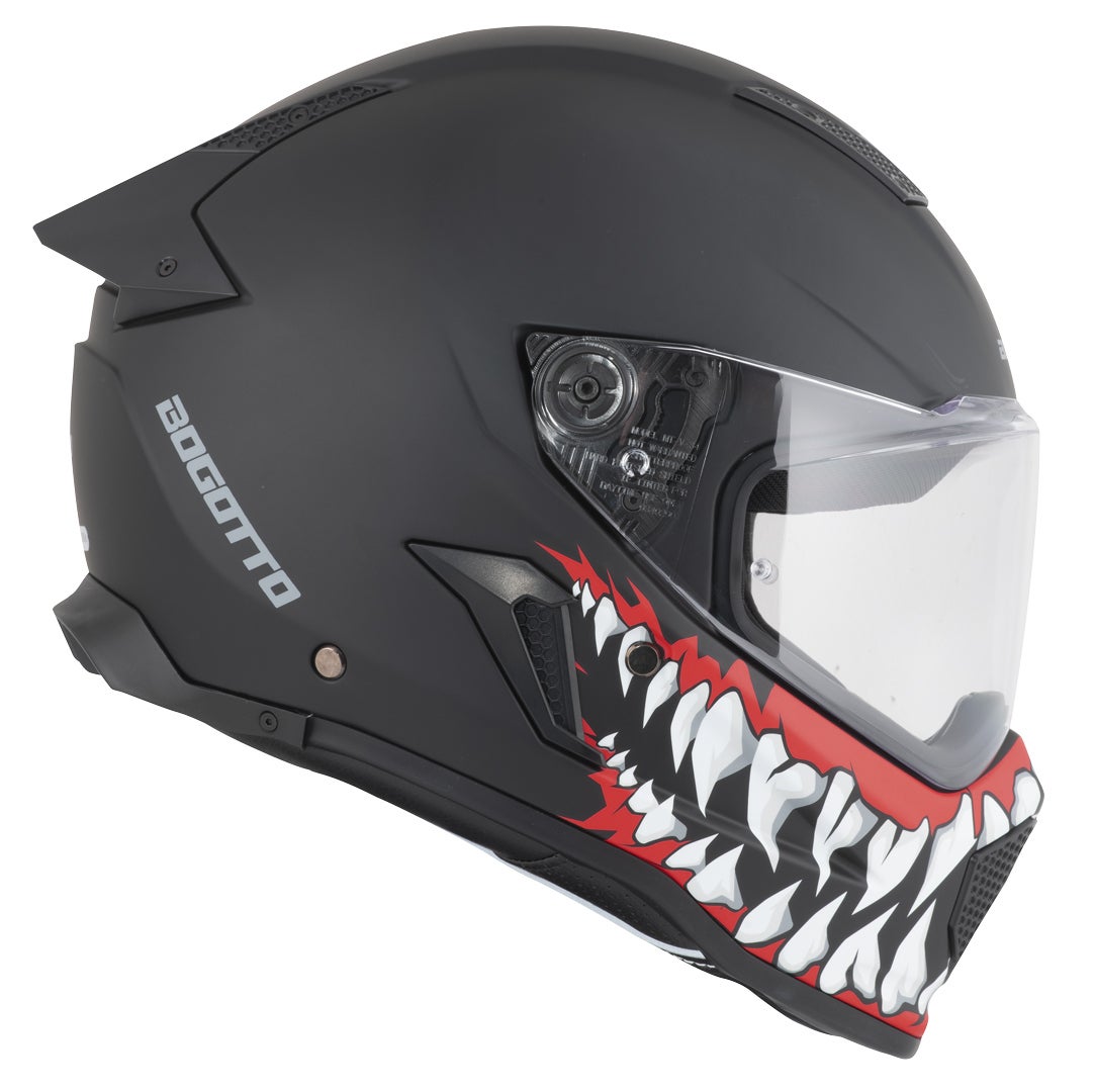Bogotto Rapto Jaws Casco nero/rosso opaco S Figura 12