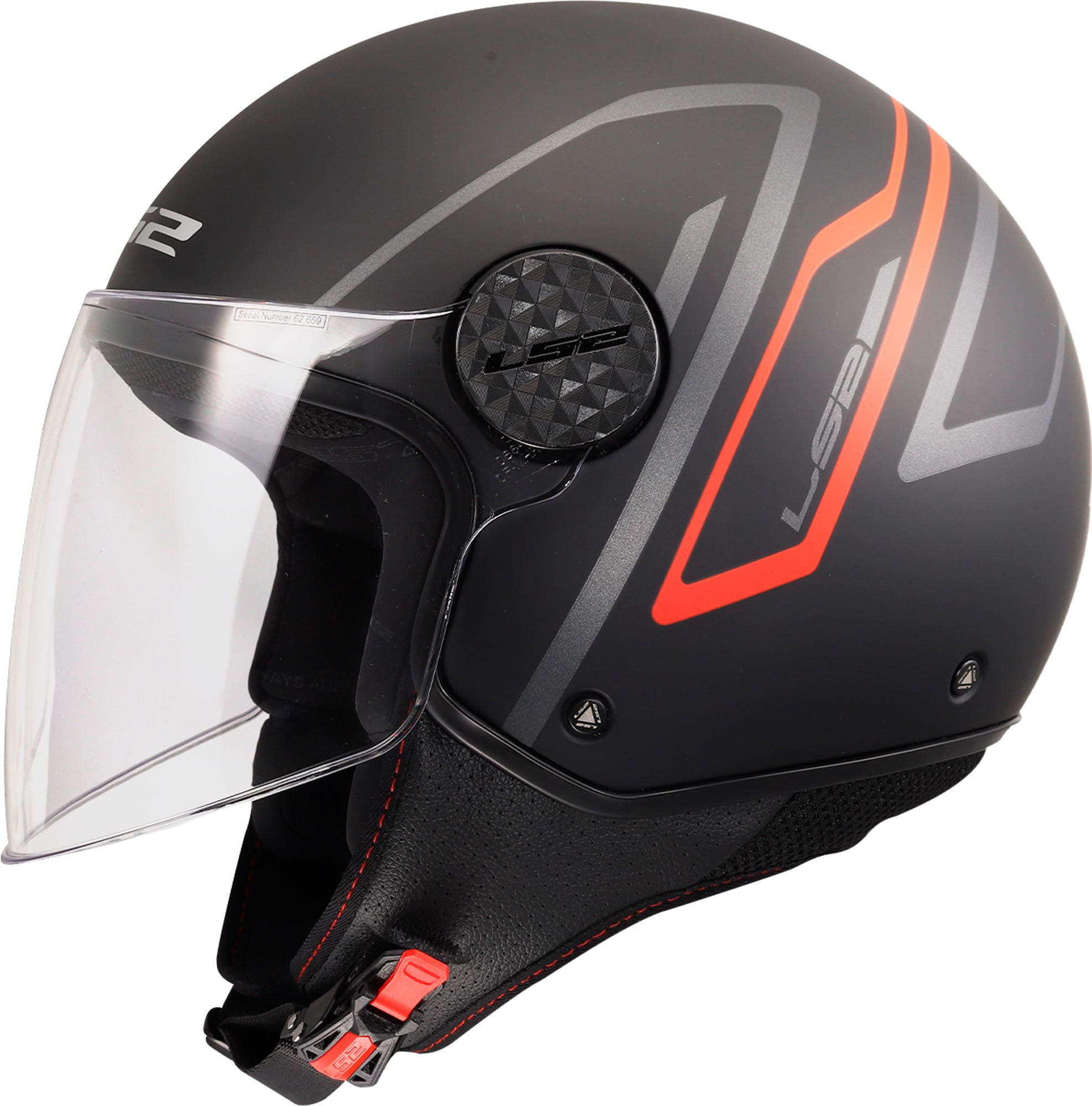 LS2 OF558 Sphere Lux II Minim Open-Face Helmet black/red XXL (63/64) Figure 10