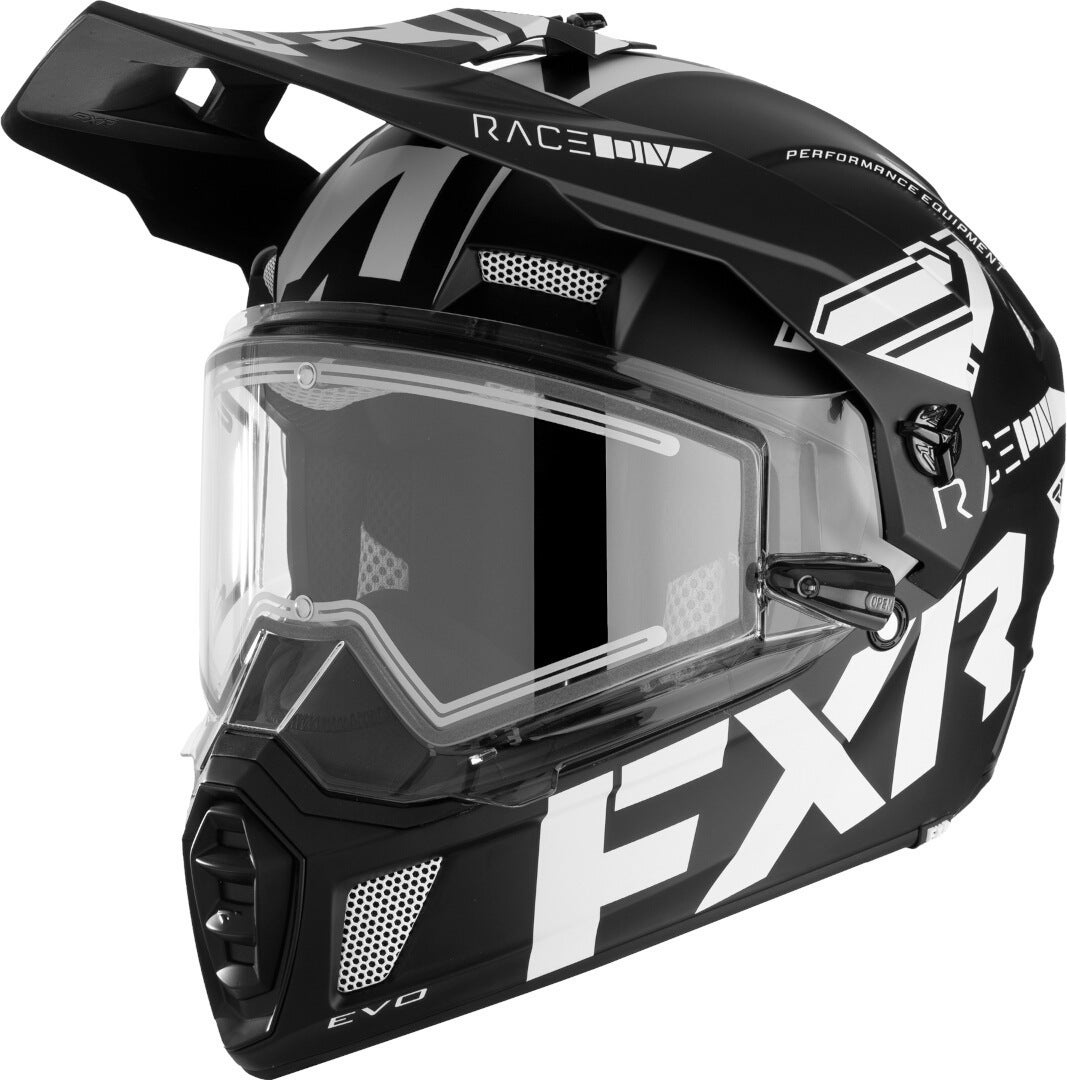 FXR Clutch X Evo Snowmobil Helm schwarz matt/weiß M (57/58) Abbildung 1