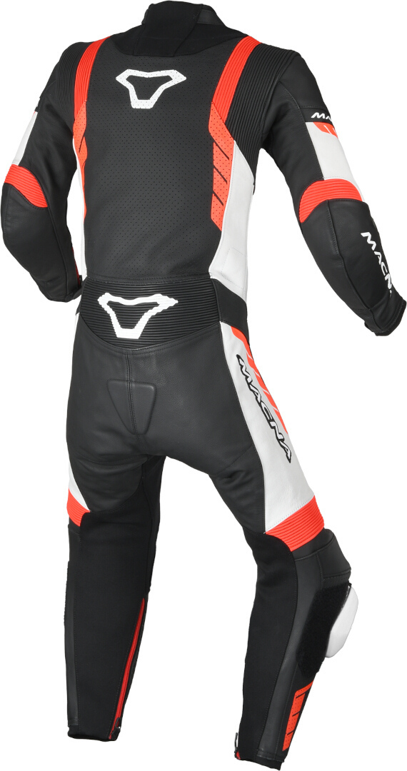 Macna Varshall Junior perforato bambini un pezzo moto tuta in pelle nero/bianco/rosso 164 Figura 2