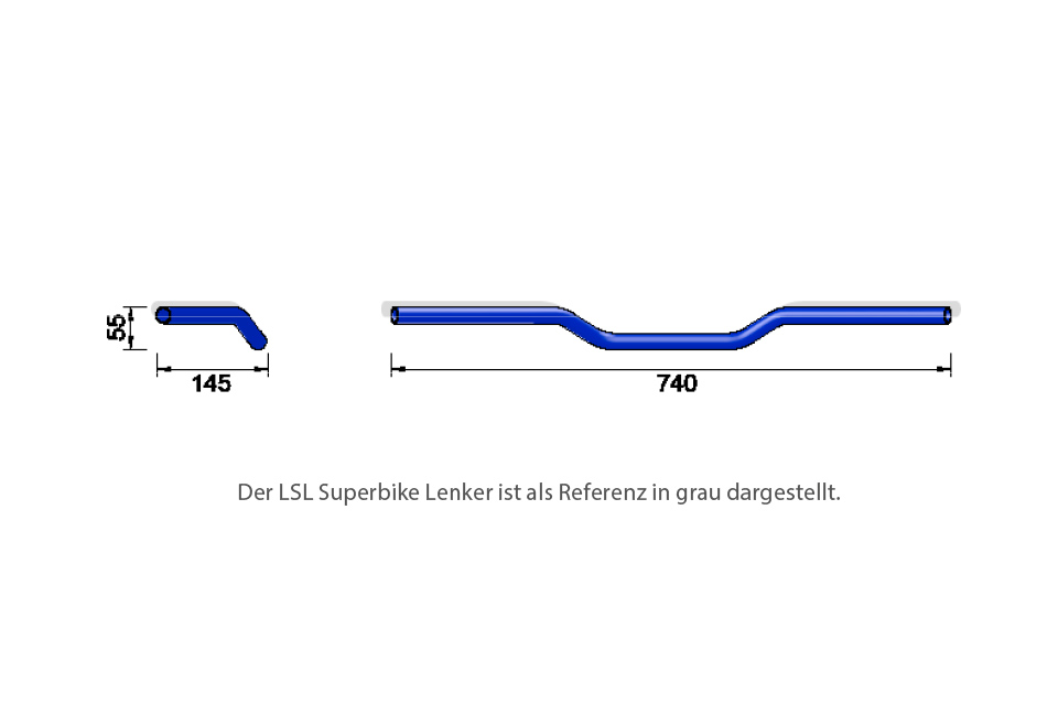 LSL 7/8 Zoll Alu-Lenker Superbike Flat negru Figura 2