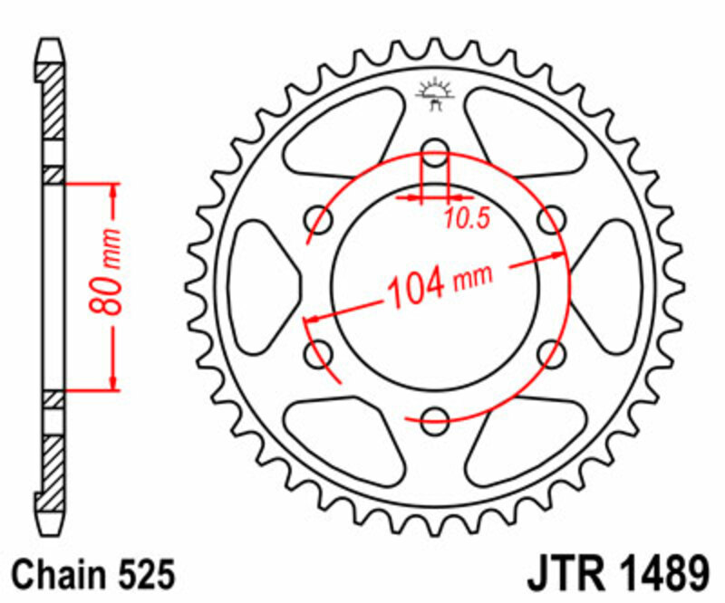 JT-TANDHJUL Standard stålkrone 1489 - 525 Figur 2
