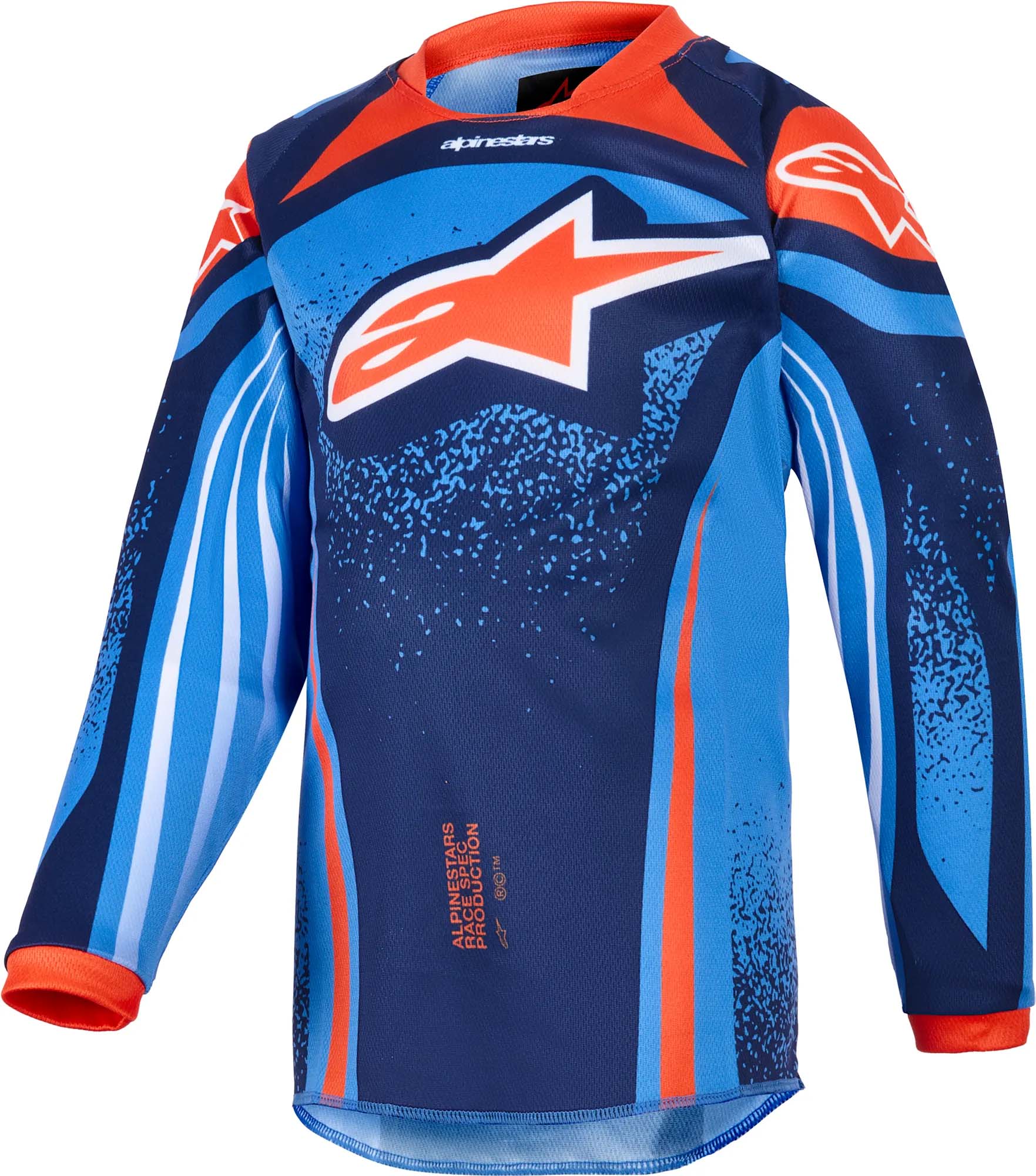 Alpinestars Racer Nomur Tricou de motocross pentru copii Albastru închis/portocaliu închis XXS Figura 1