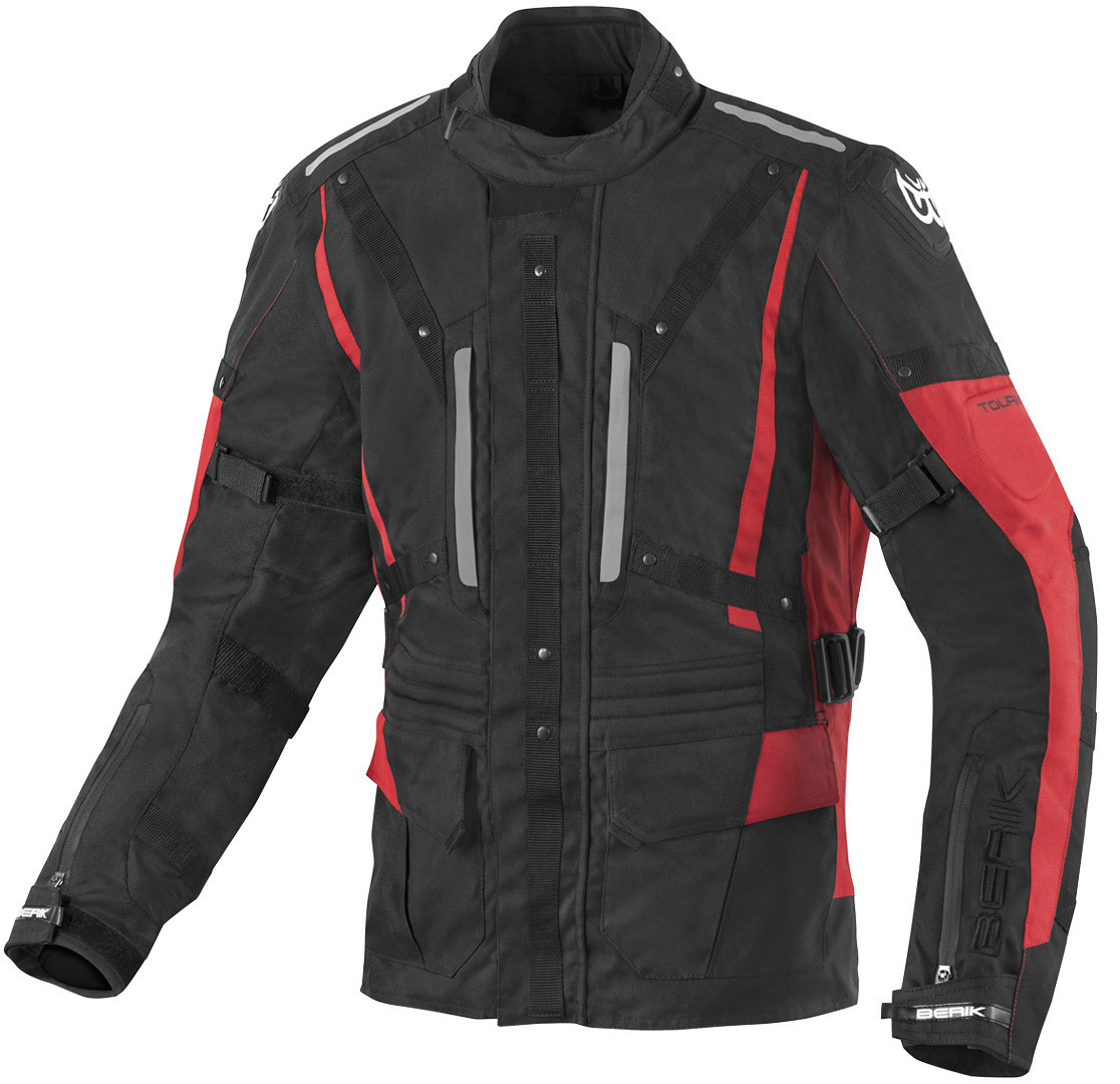 Berik Spencer impermeabile Giacca tessile moto nero/rosso 60 Figura 1