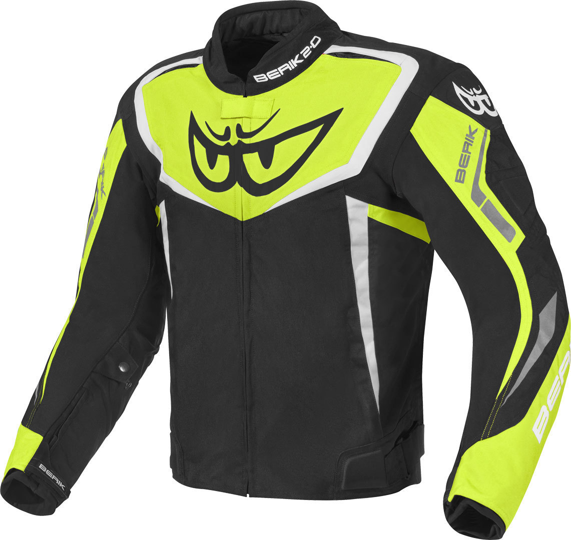 Berik Bad Eye Jachetă textilă impermeabilă pentru motociclete Negru/Alb/Galben 48 Figura 1
