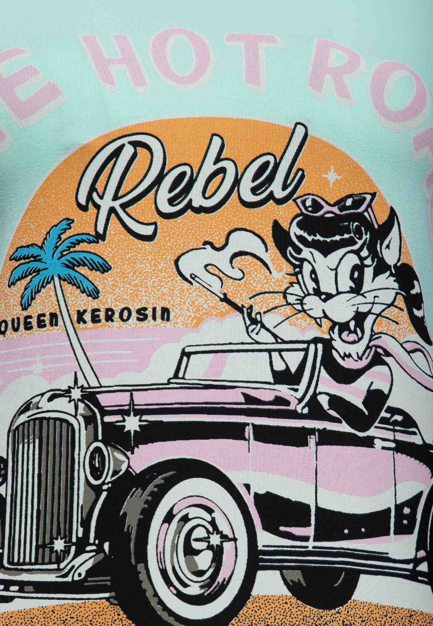 Queen Kerosin The Hot Road Rebel Ladies T-Shirt turquoise S Figure 4