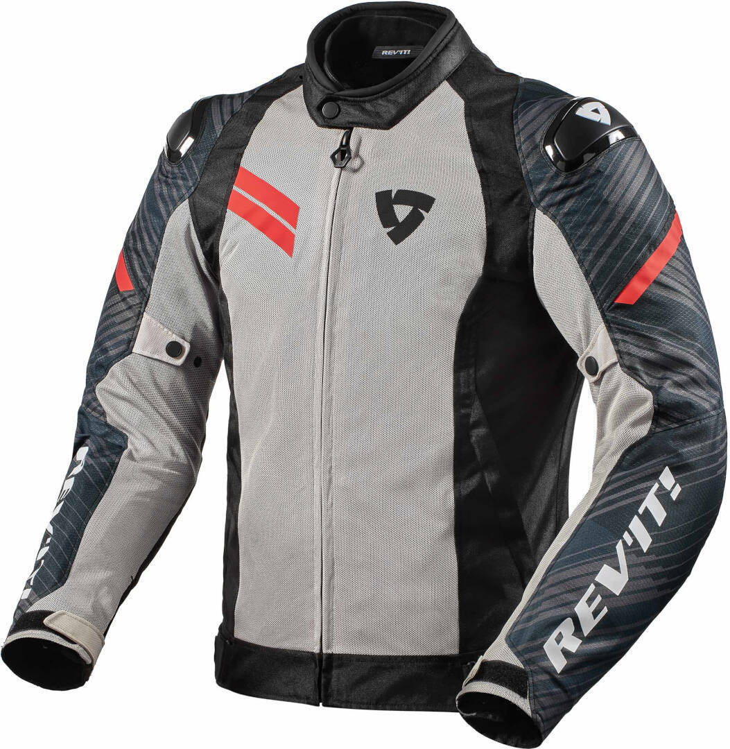 Revit Apex Air H2O Motorfiets textiel jas zwart/grijs/rood M Figuur 1