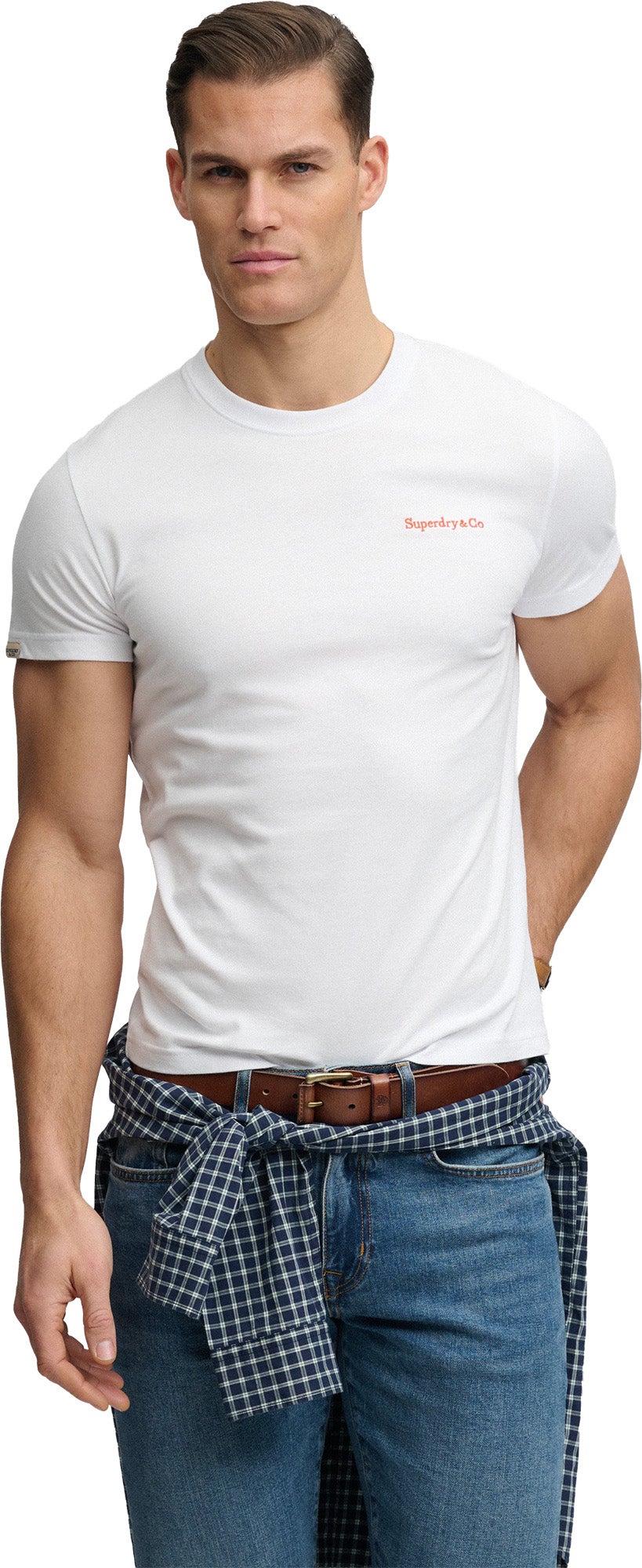 Superdry & Co Essential Company Logo Тениска бяло/оранжево 2XL Фигура 1
