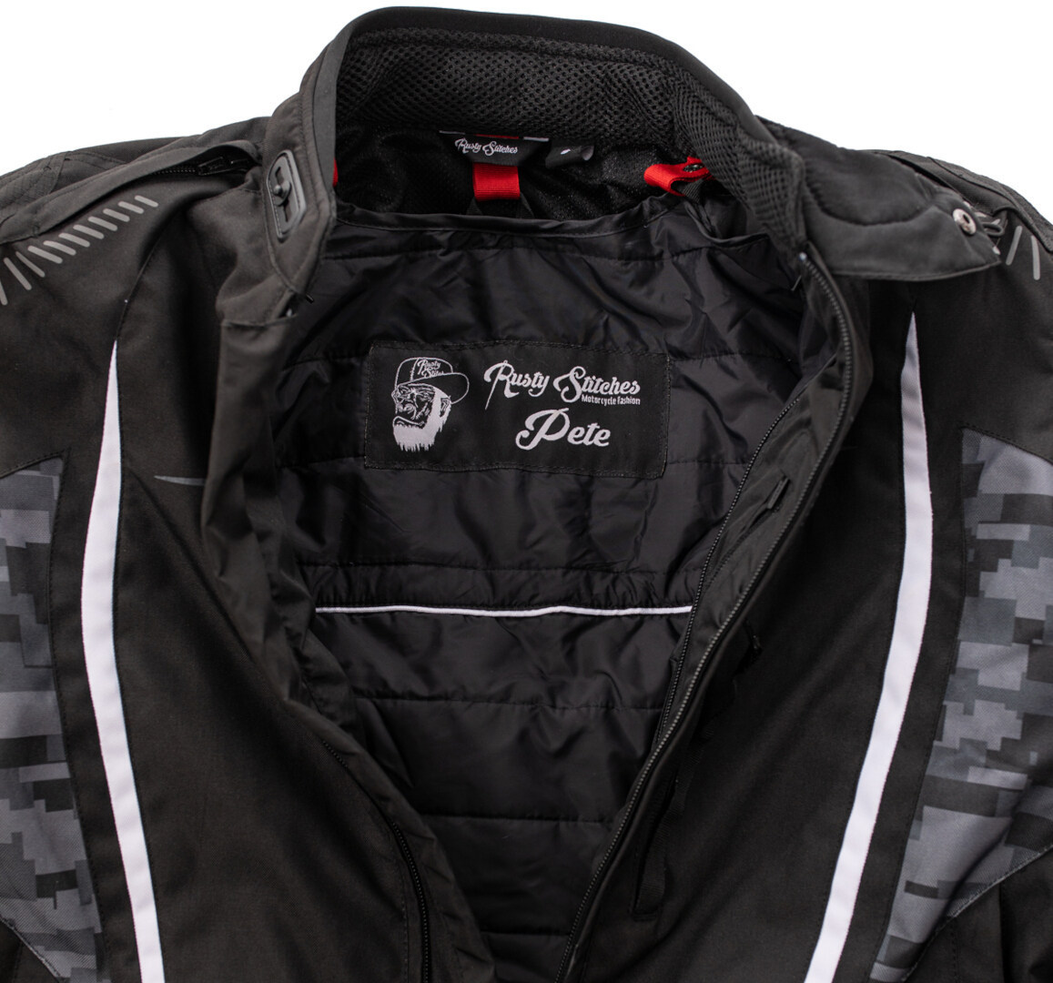 Rusty Stitches Pete Waterproof Motorcycle Textile Jacket black/grey/white M Figure 4
