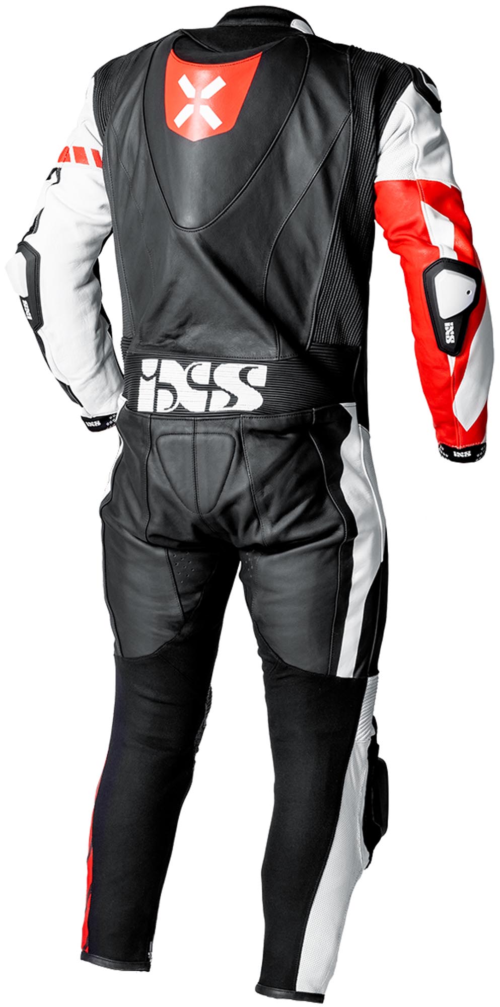 IXS Ace 1.0 One Piece Motorcycle Leather Suit black/white/red 52 Figure 2