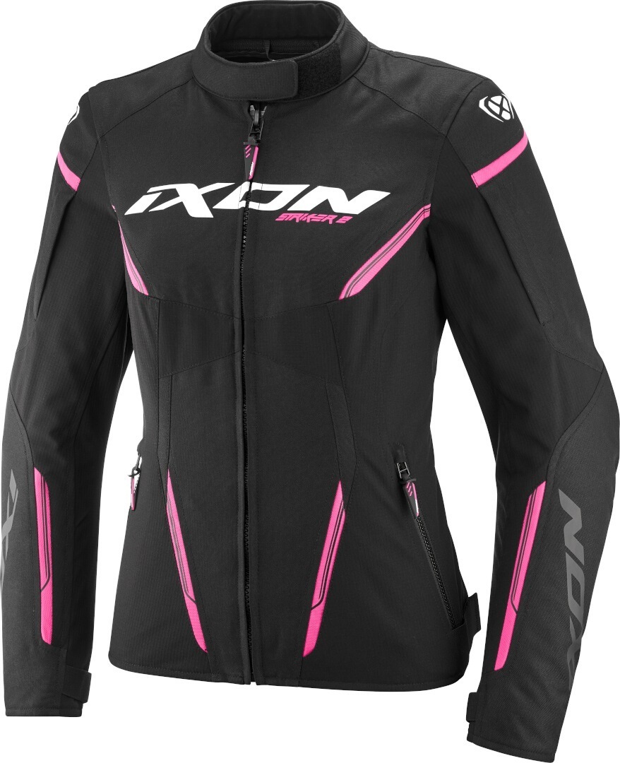 Ixon Striker 2 Jachetă textilă impermeabilă pentru motociclete Negru/roz XS Figura 1