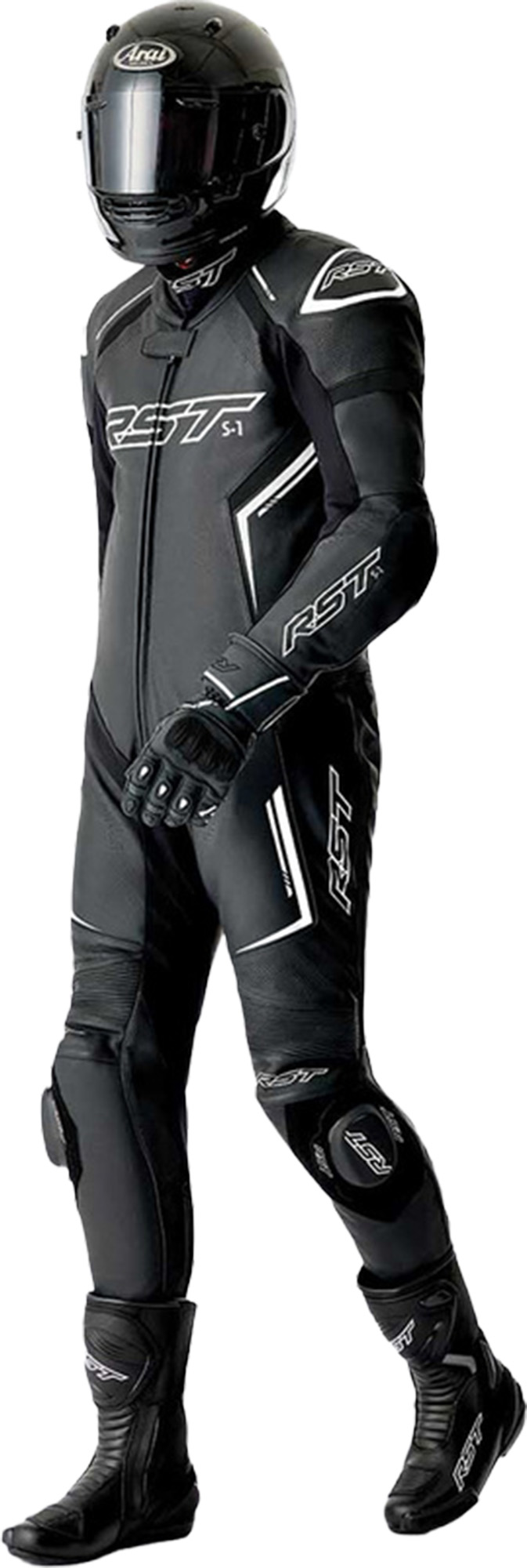 RST S1 D3O perforerad endelad motorcykelläderdräkt svart/vitt 60 Figur 11