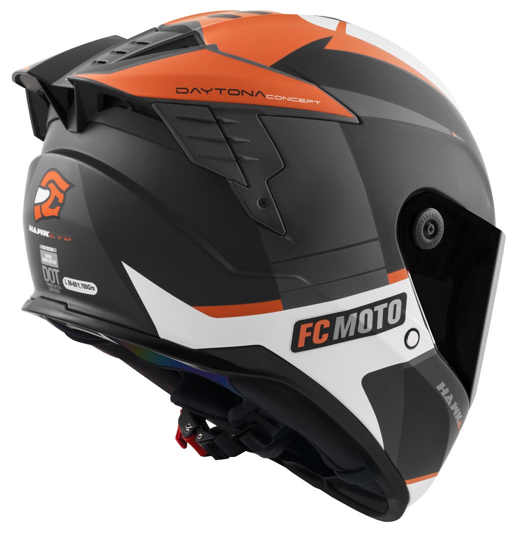 FC-Moto Hawk EVO-X Hjelm sort mat/hvid/orange L Figur 3