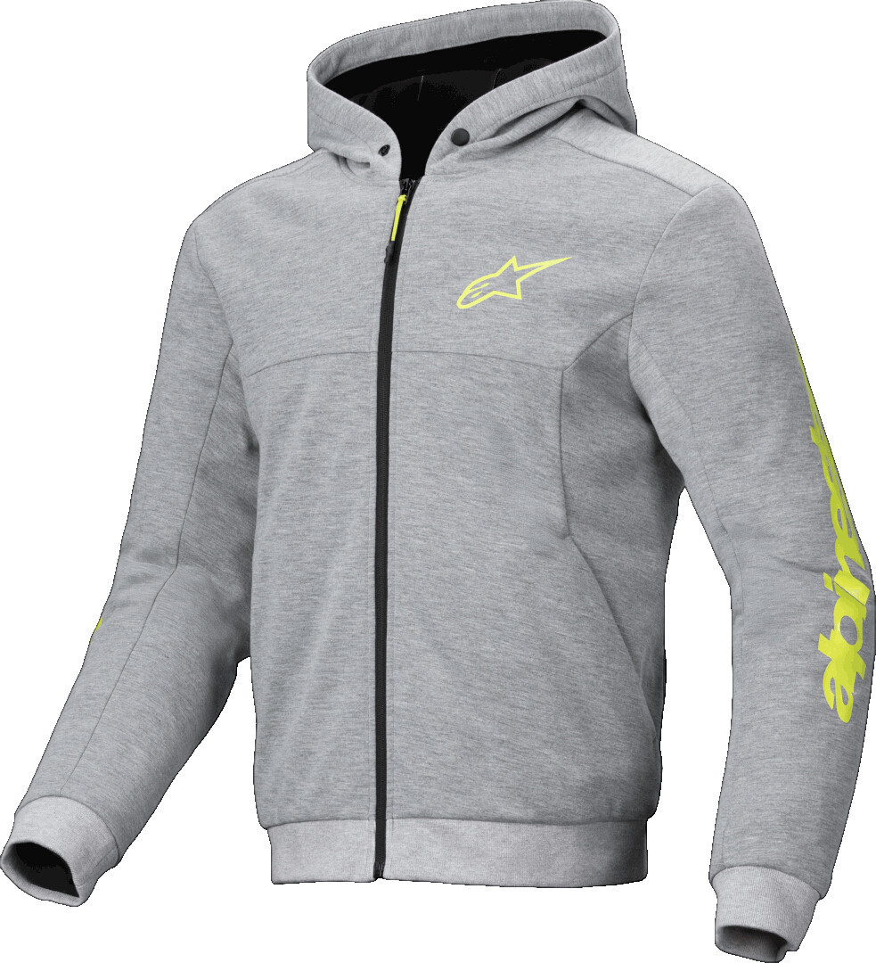 Alpinestars Chrome V2 Sport Hanorac cu fermoar pentru motocicletă gri/galben S Figura 1