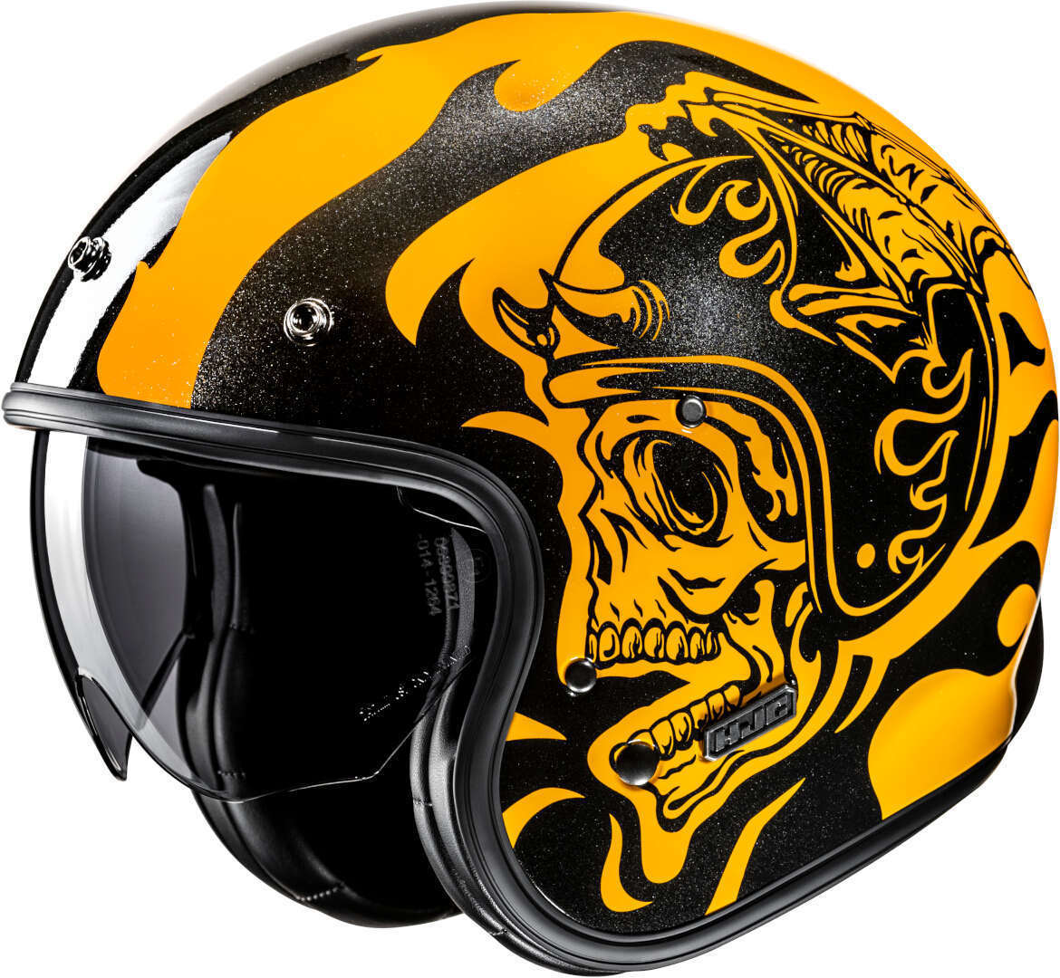 HJC V31 Flame Capacete jet preto/amarelo XXL (62/63) Figura 1
