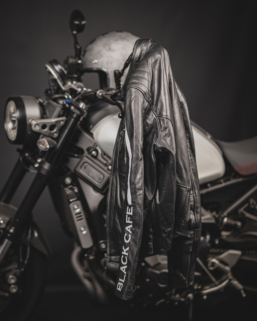 Black-Cafe London Toronto Motorcycle Leather Jacket black/white 58 Figure 4