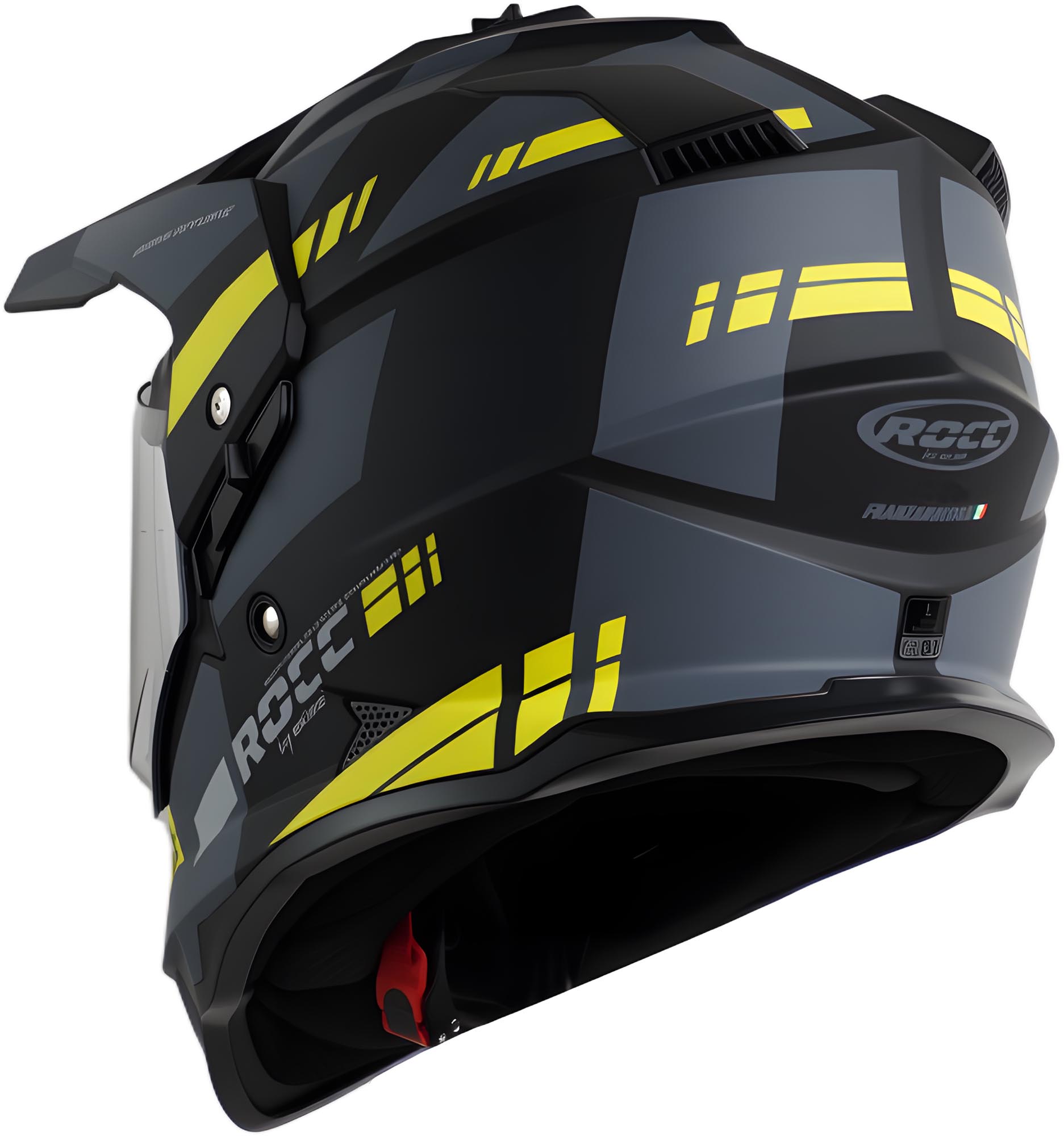 Rocc 500 Endurohelm Zwart mat/geel S (55/56) Figuur 2