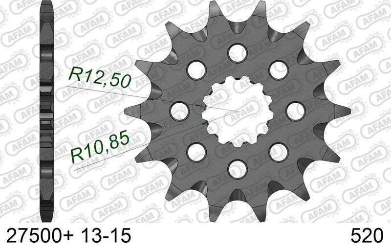 AFAM Steel Self-Cleaning Front Sprocket 27500 - 520 Figure 1