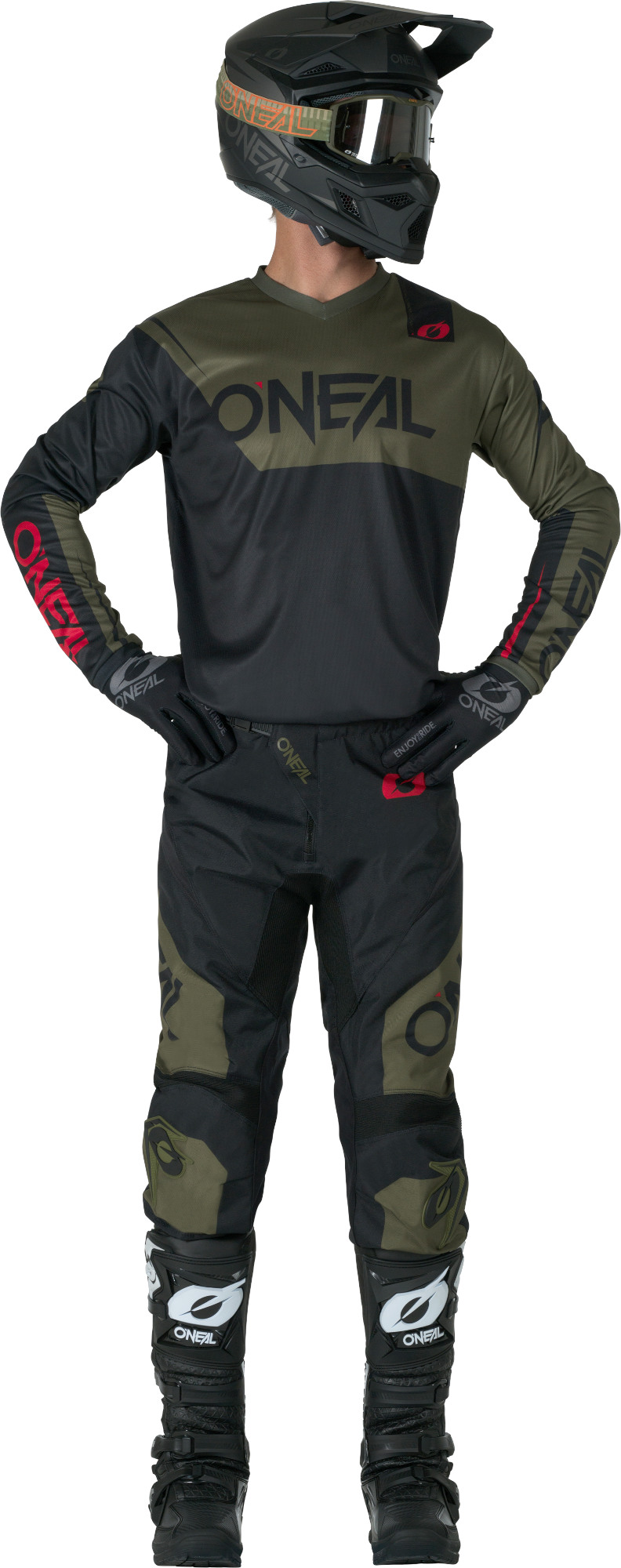 Oneal ELEMENT RACEWEAR Motocross Hose schwarz/oliv 32 Abbildung 3