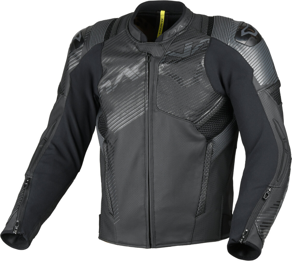 Macna Ignite geperforeerde motorfiets lederen jas Zwart 60 Figuur 1