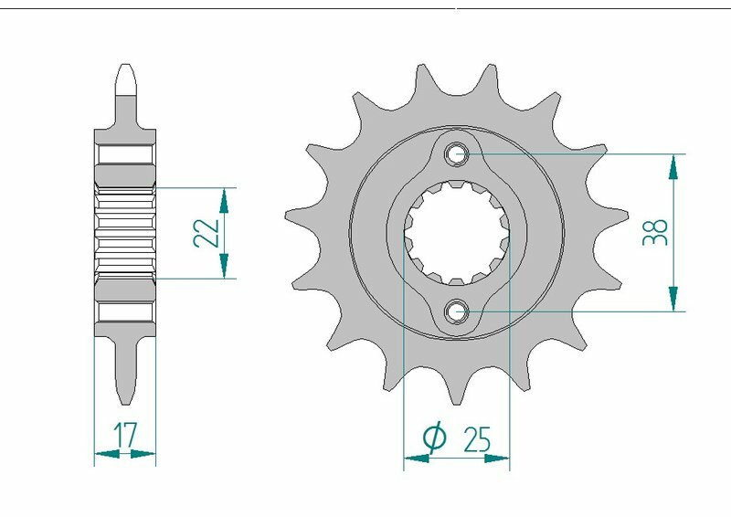 AFAM Steel Standard Front Sprocket 52612 - 520 Figure 1