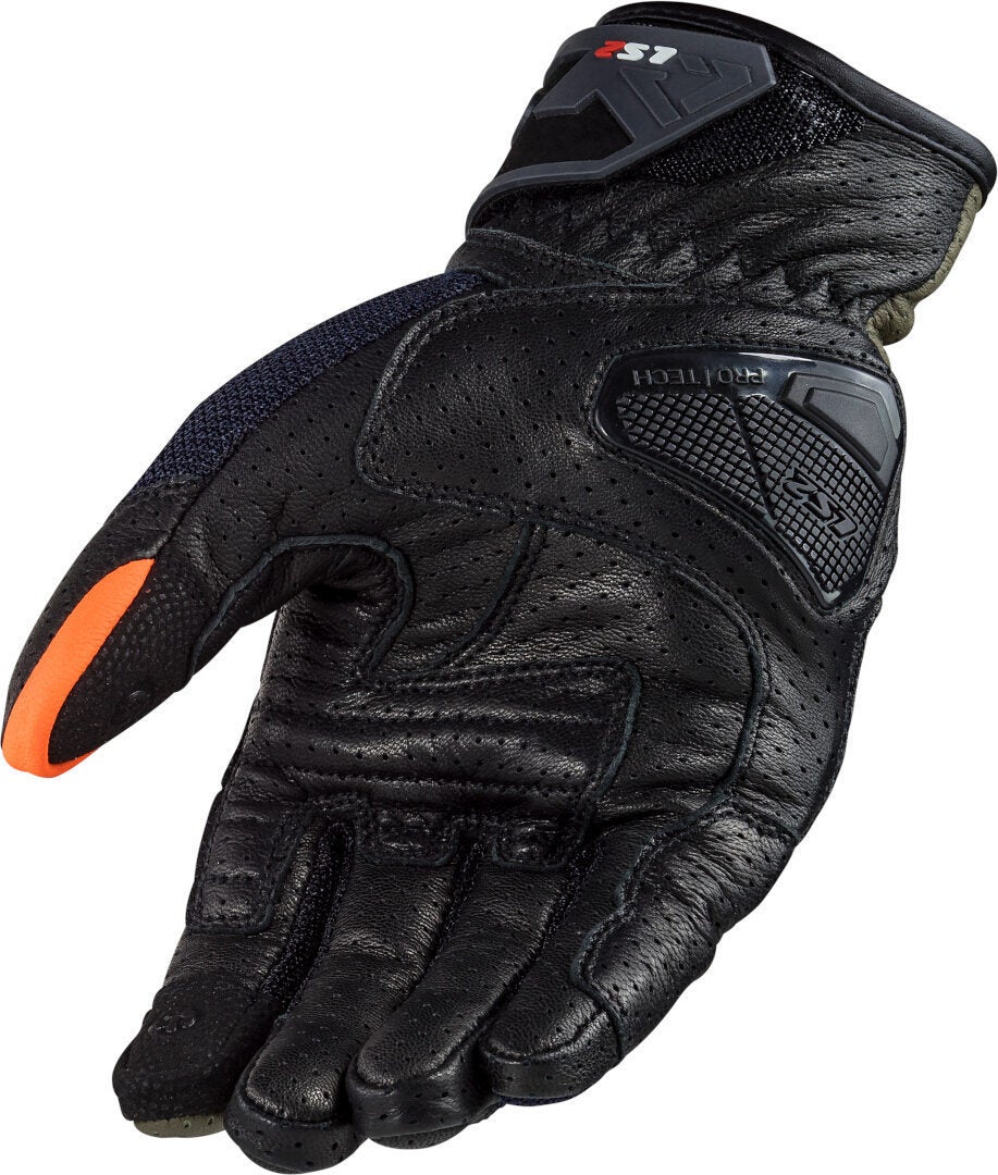 LS2 Air Raptor perforerede Mesh Motocykelhandsker Khaki/Sort/Orange XL Figur 2