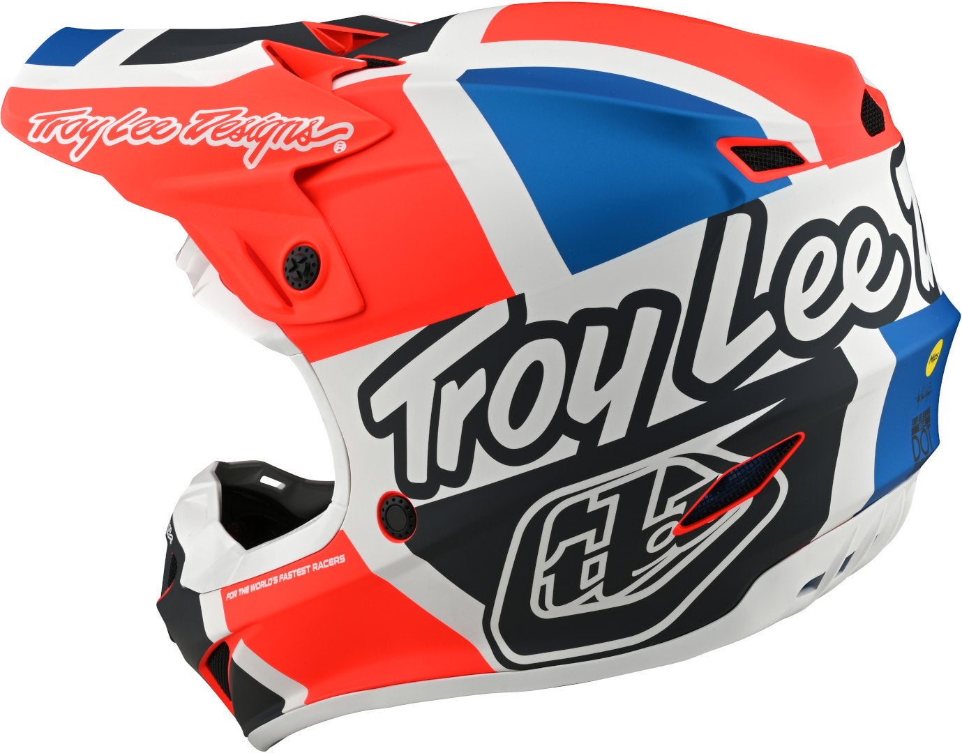 Troy Lee Designs SE4 Polyacrylite MIPS Quattro Casco Motocross Arancione/blu M (57/58) Figura 3