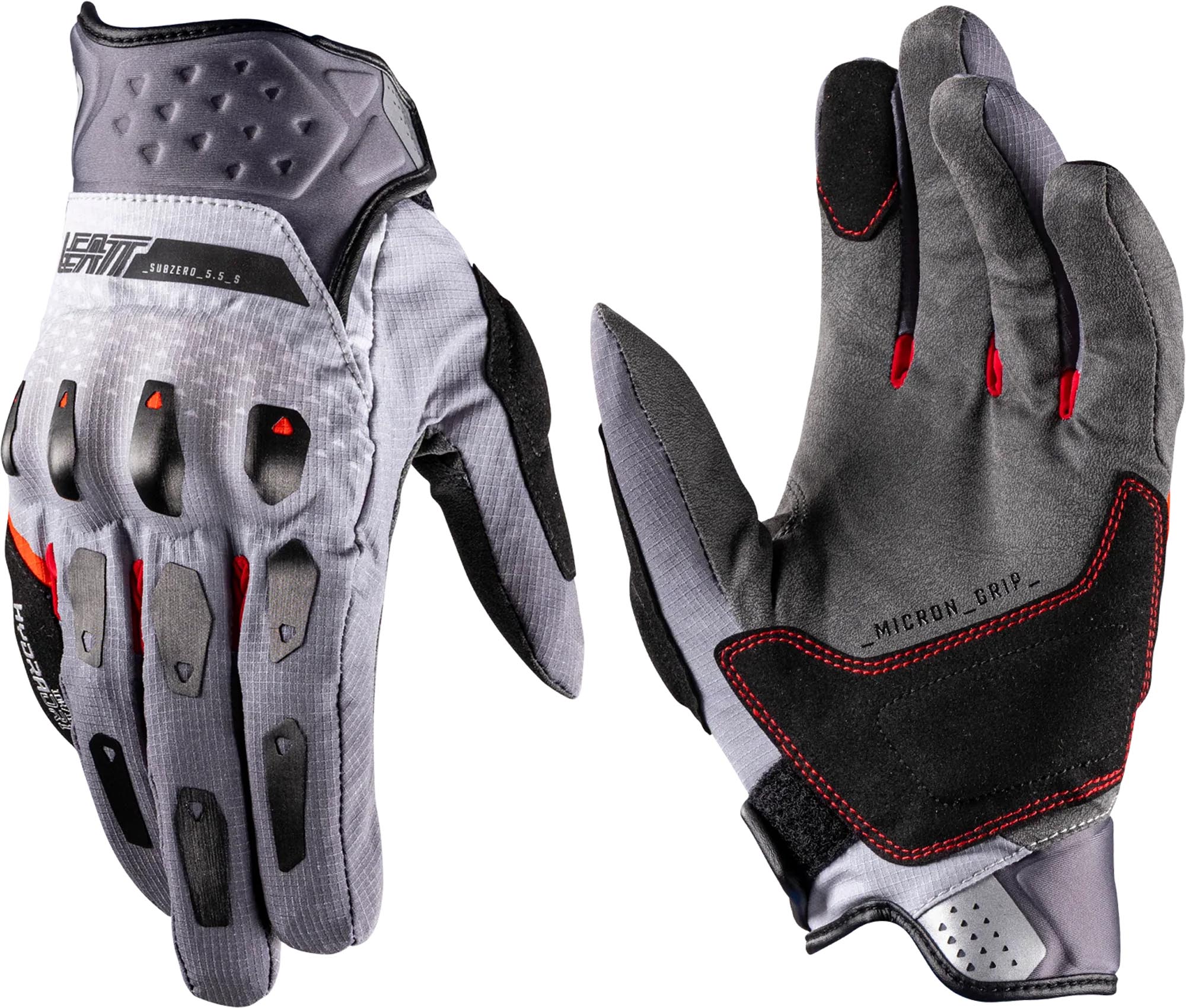 Leatt ADV SubZero 5.5 Short Mănuși de motocicletă Gri deschis/Roșu XL Figura 1