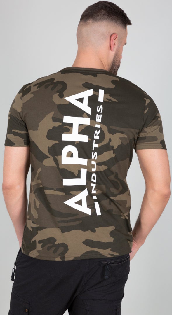 Alpha Industries Backprint Camo Triko Maskování M Obrázek 2