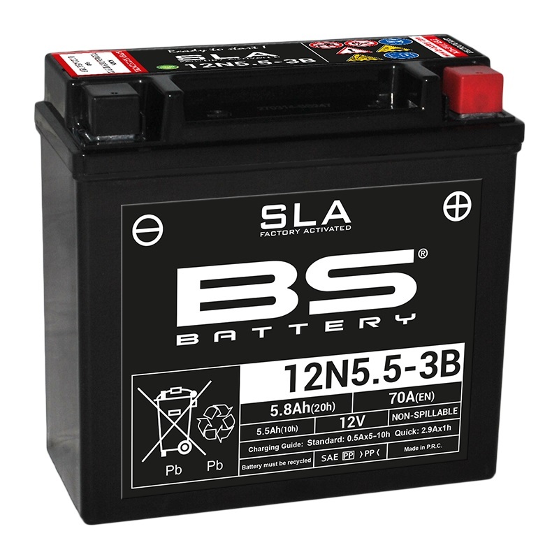 Bateria BS Bateria SLA fără întreținere activată din fabrică - 12N5.5-3B Figura 1