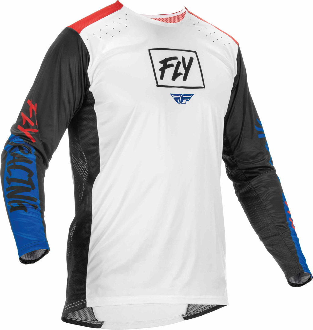 Fly Racing Lite Motocross Jersey weiß/blau M Abbildung 1